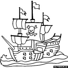 236x236 Pirate Art Activities For Preschoolers Pirate Ship Coloring Page