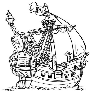 300x300 Modern Pirate Ship Coloring Page Preschool For Cure Images