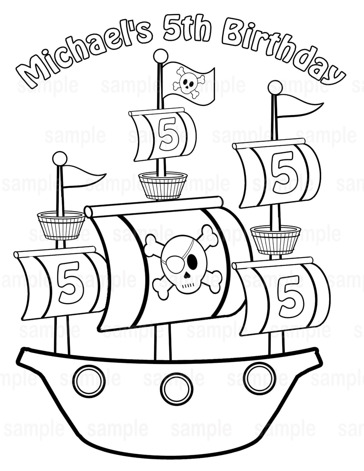 1159x1500 Pirate Ship With Captain Parrot Coloring Page