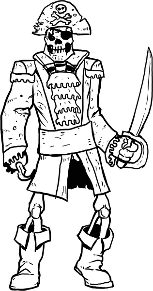 Pirate Skeleton Coloring Pages 316x600 Pirate Skeleton Coloring Pages
