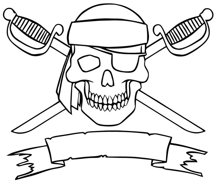 Pirate Skull Coloring Pages 736x621 Pirate Skull Coloring Pages