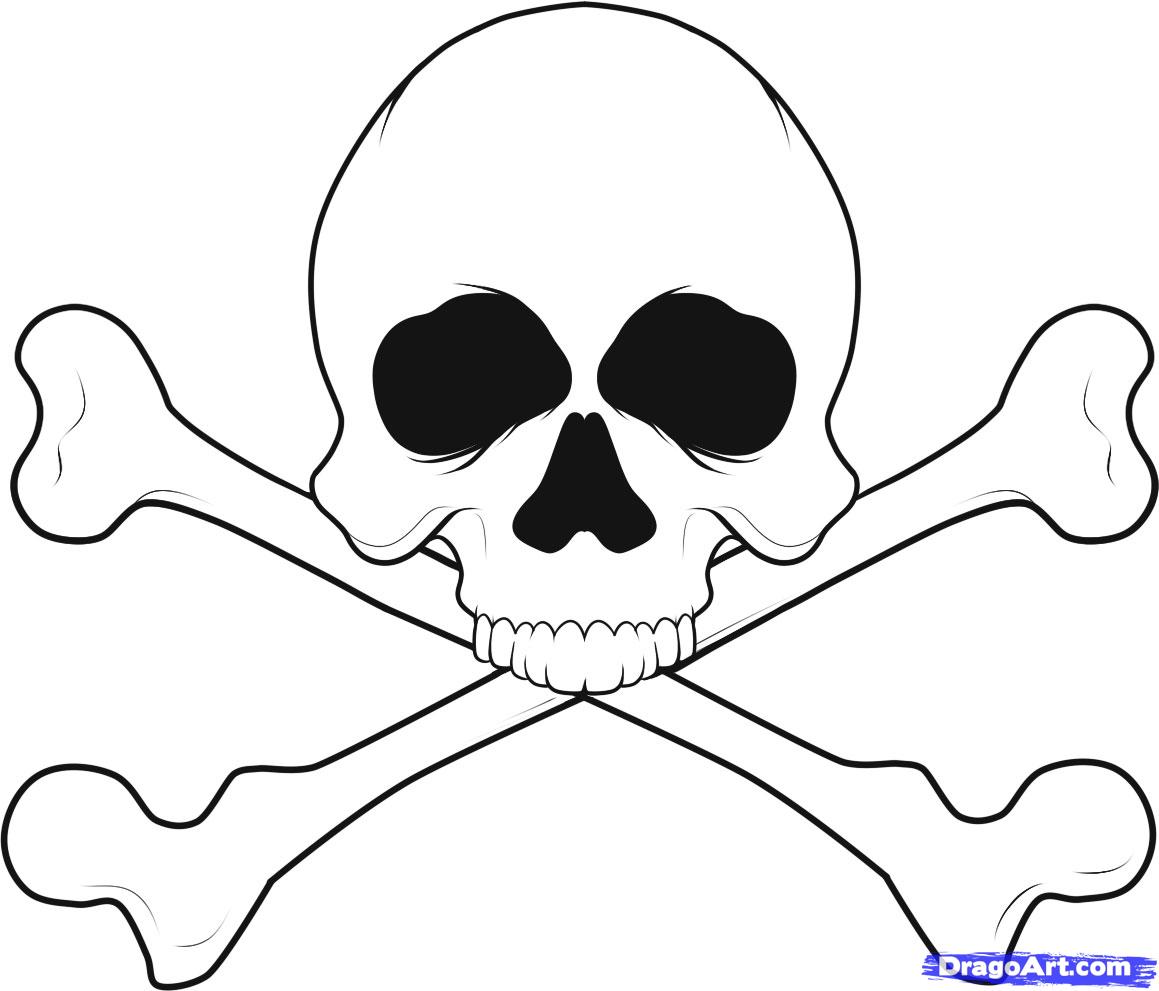 1159x991 Easy To Draw Skulls How To Draw A Skull And Crossbones Step 7