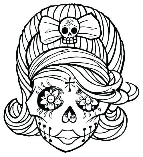 500x547 Free Printable Sugar Skull Coloring Pages Skull Coloring Pictures