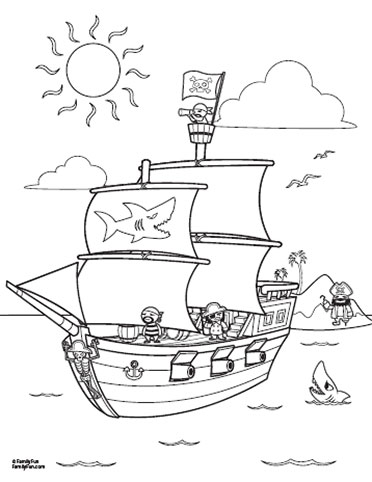 Pirate Themed Coloring Pages 372x482 Pirate Themed Coloring Pages