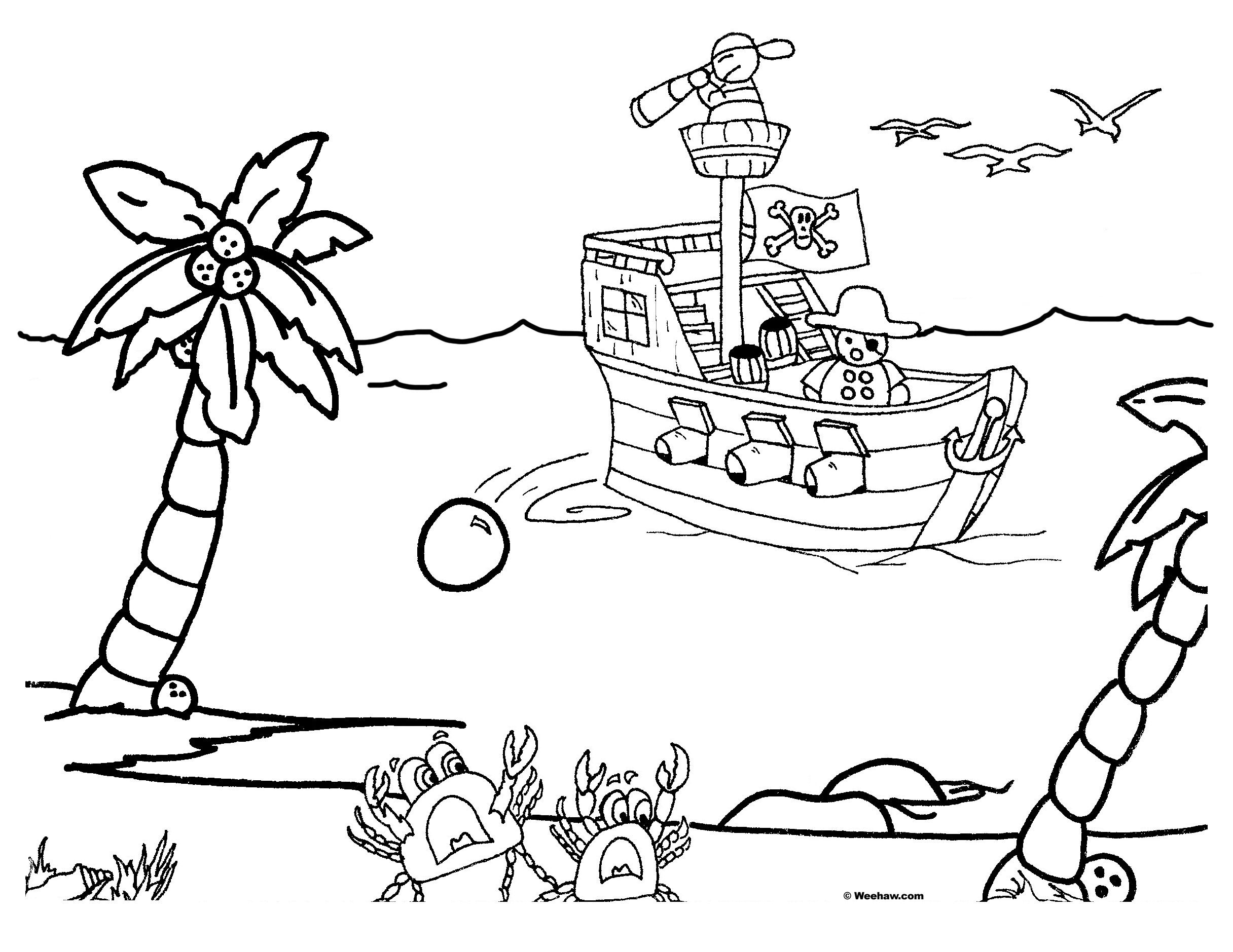Coloring Pages Kids Pirate Ships, Free Credit 2432x1879 Coloring Pages Kids Pirate Ships, Free Credit