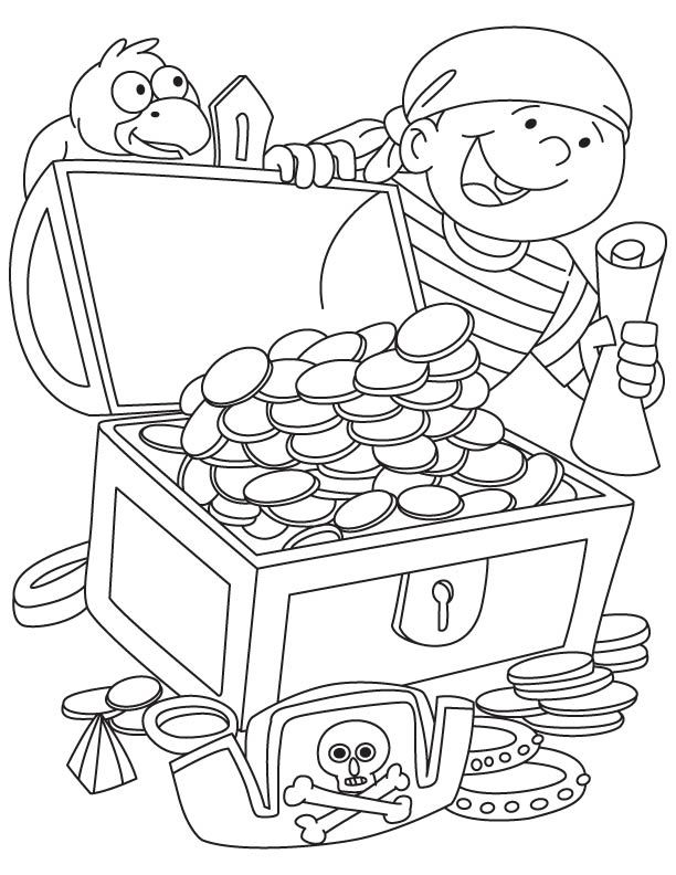612x792 Pirate Got Treasure Chest Coloring Page Kids Activities