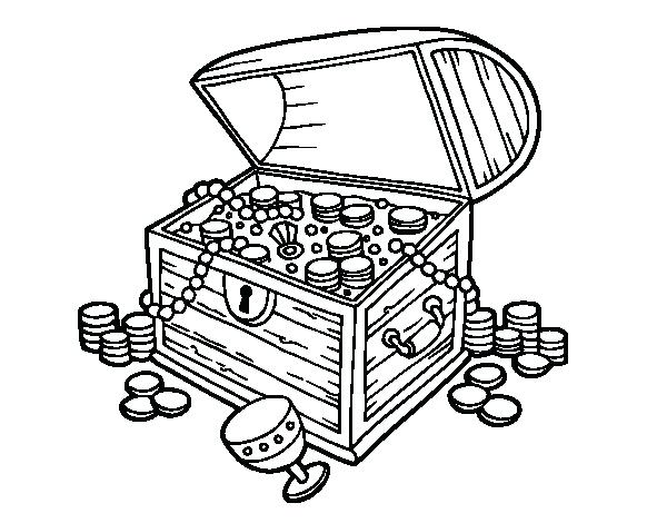 600x470 Treasure Chest Coloring Pages