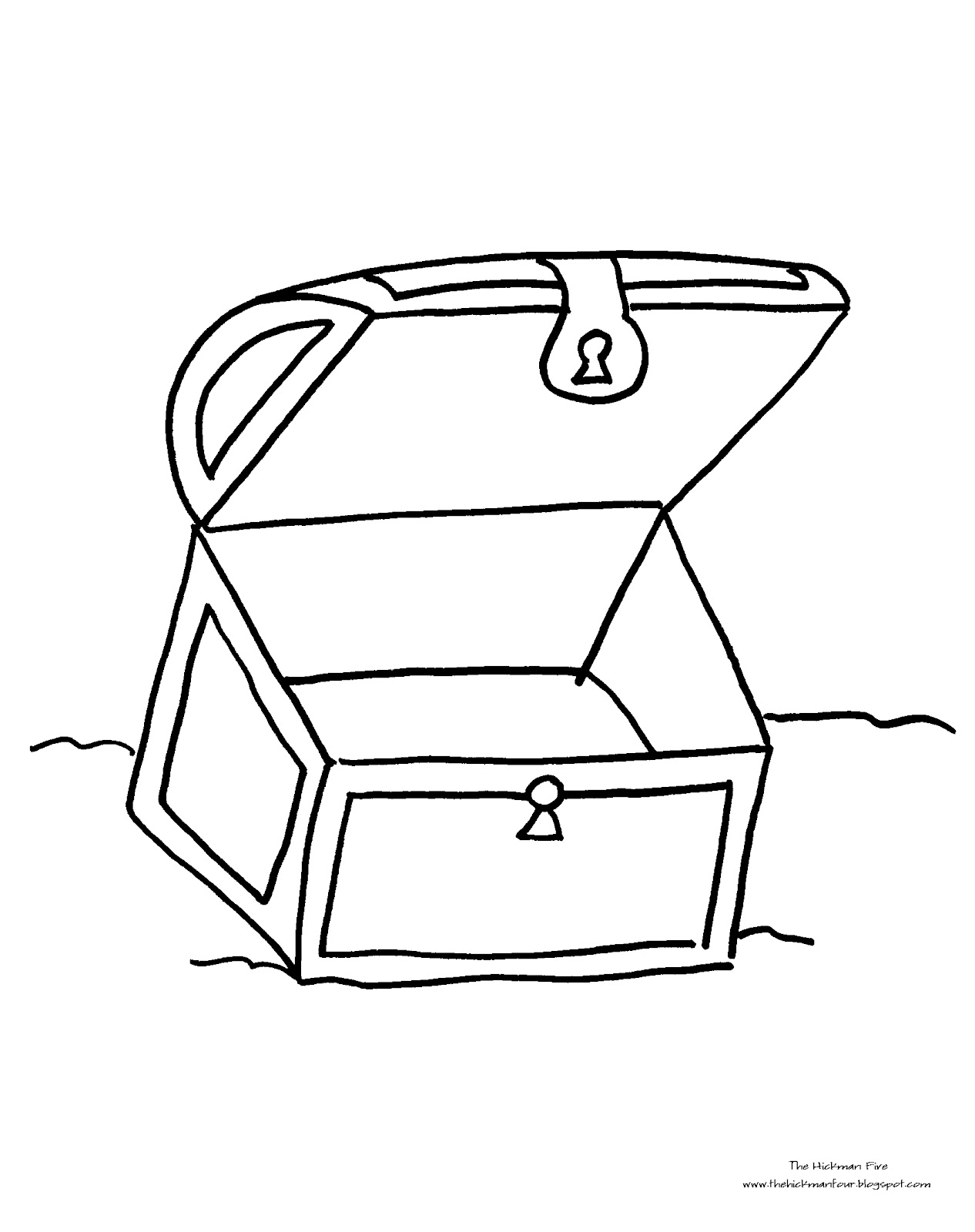 1266x1600 Empty Pirate Treasure Chest Coloring Page