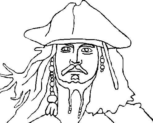 495x399 Jack Sparrow Coloring Page