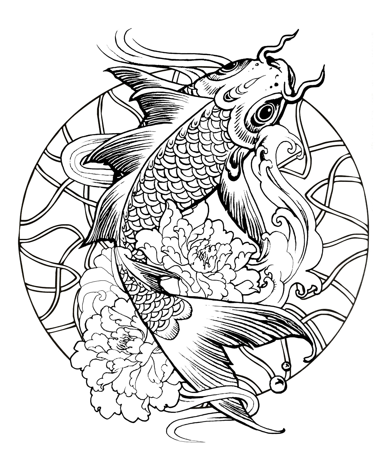Pisces Free To Color For Children 1539x1885 Pisces Free To Color For Children