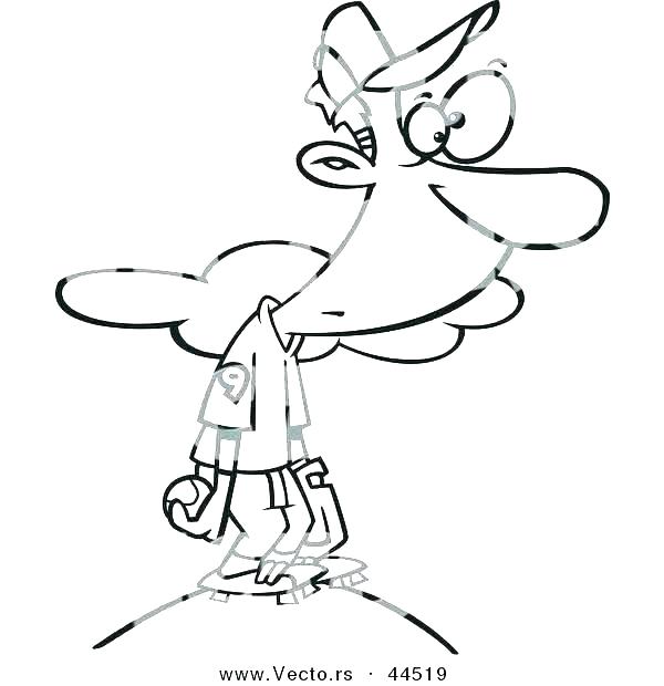 Baseball Player Coloring Page 600x620 Baseball Player Coloring Page