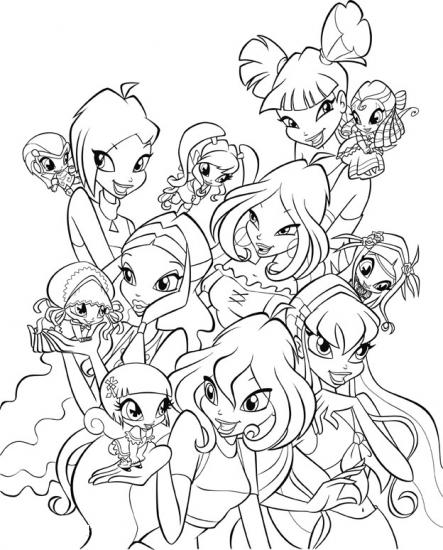 443x550 Winx Pixie Coloring Pages For Girls Coloring