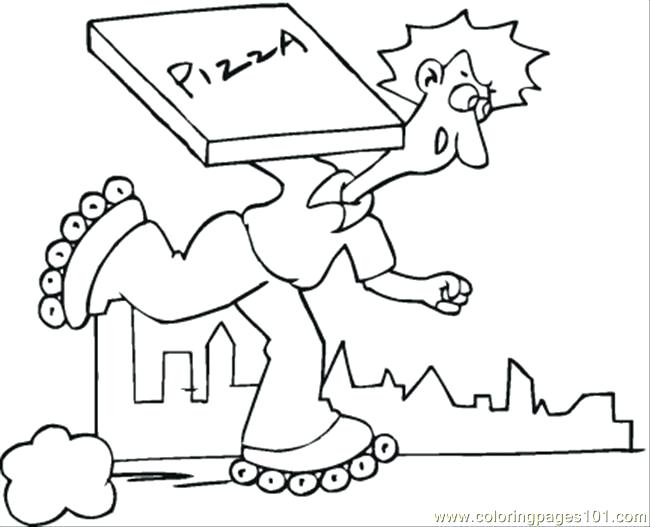 650x527 Delivery Of Pizza Coloring Page Also Delivery Of Pizza Coloring