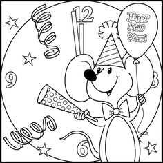236x236 These Fun New Years Coloring Pages Feature A Variety Of Cute