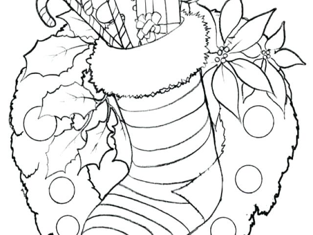 640x480 Stocking Coloring Pages Stocking Coloring Pages Plain Christmas