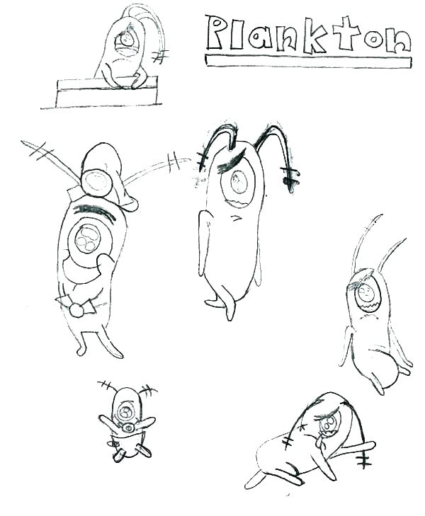 600x729 Plankton Coloring Pages Plankton Coloring Pages With Plankton