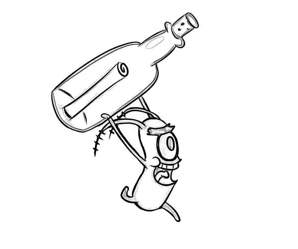 600x500 Plankton Got Crabby Patty Secret Recipe Coloring Page