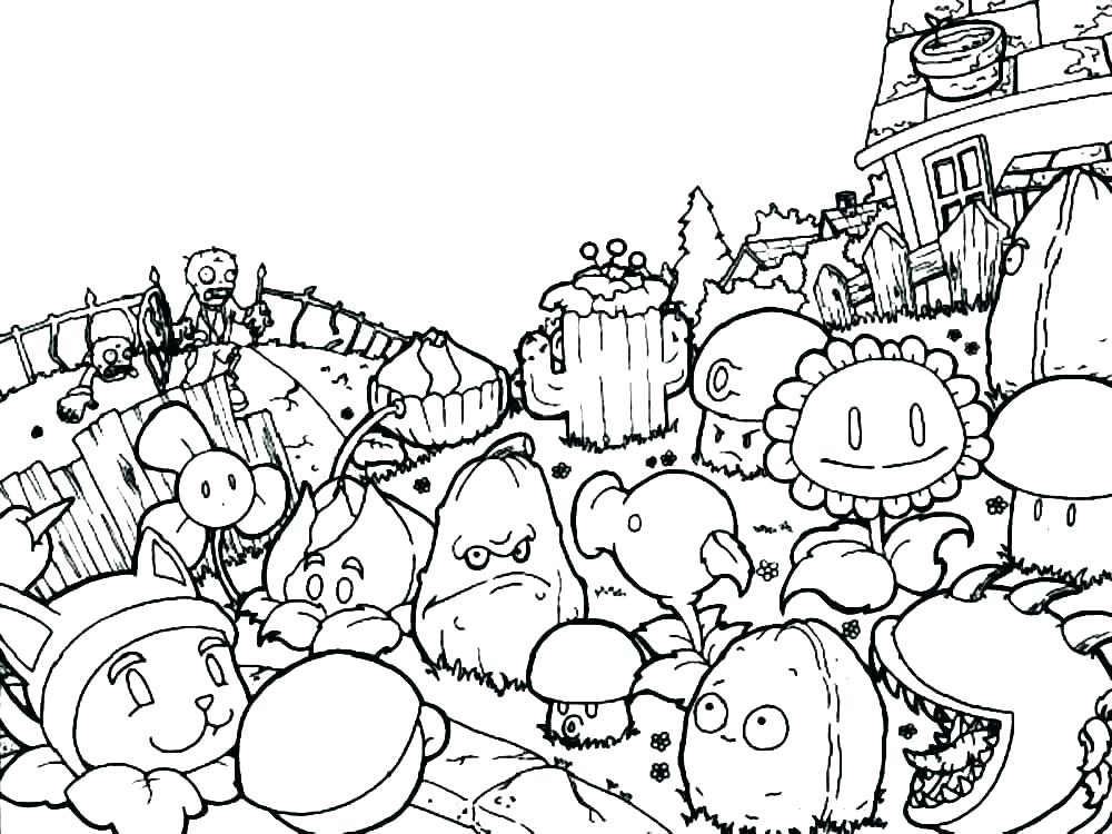 1000x750 Plants Vs Zombies Coloring Pages Pix For Plants Vs Zombies 2