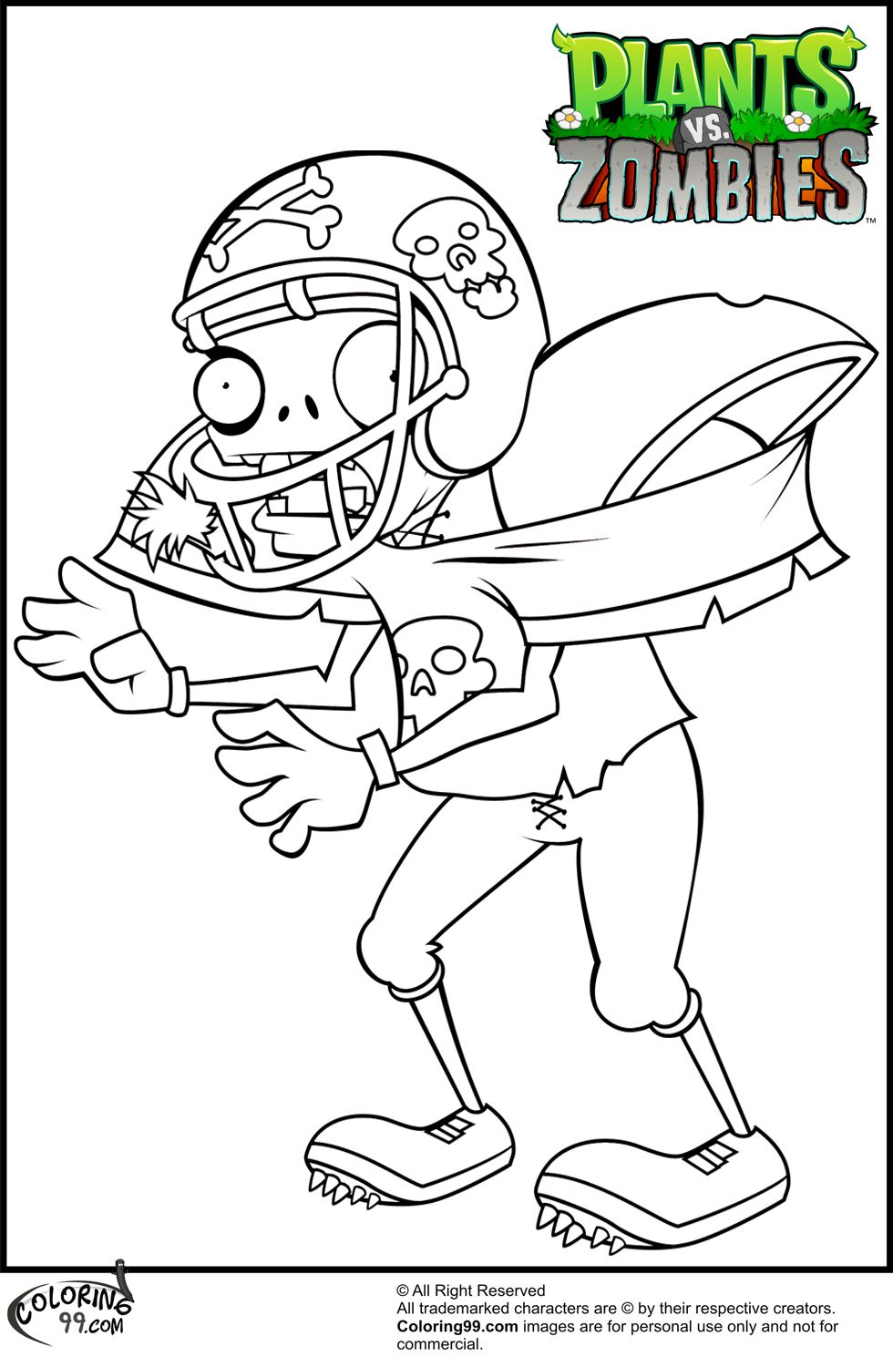 Plants Vs Zombies Football Zombie Coloring Pages.jpg 980x1500 Plants Vs Zombies Football Zombie Coloring Pages.jpg
