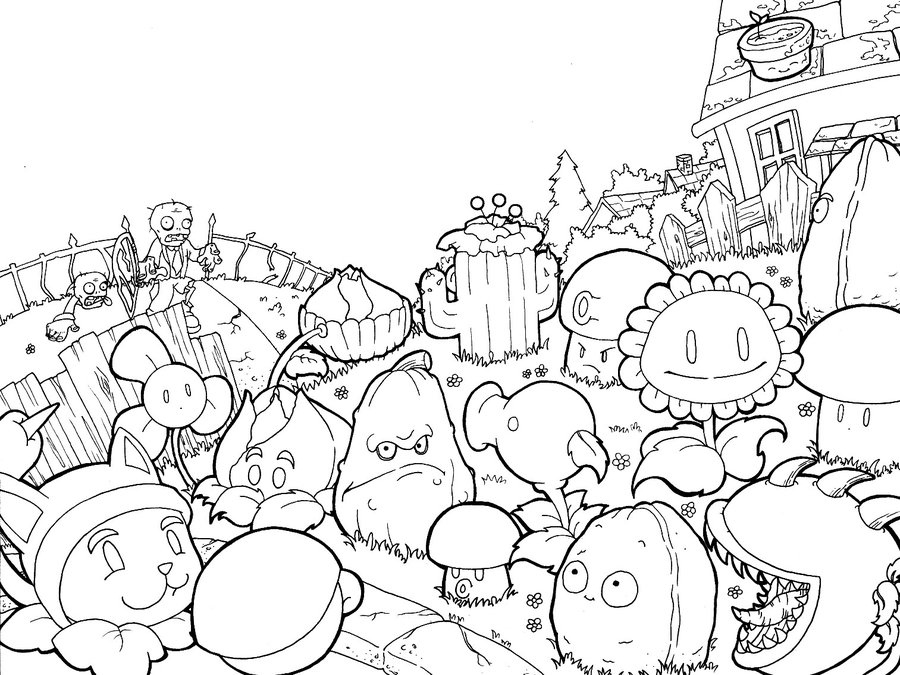 Plants Vs Zombies Free Coloring Pages