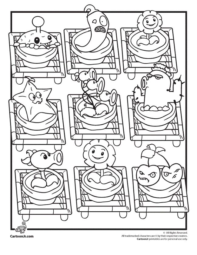 Plants Zombies Coloring Pages