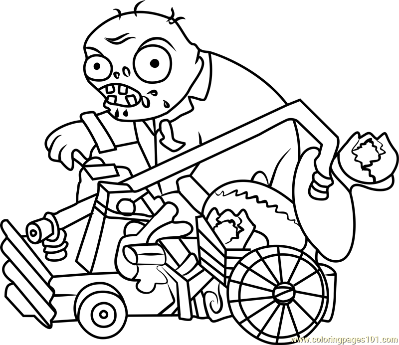 Catapult Zombie Coloring Page 800x692 Catapult Zombie Coloring Page