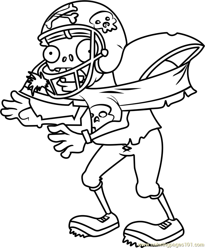 Football Zombie Coloring Page Free Plants Vs Zombies Coloring 662x800 Football Zombie Coloring Page Free Plants Vs Zombies Coloring