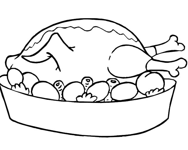 Plate Of Food Coloring Page 600x478 Plate Of Food Coloring Page