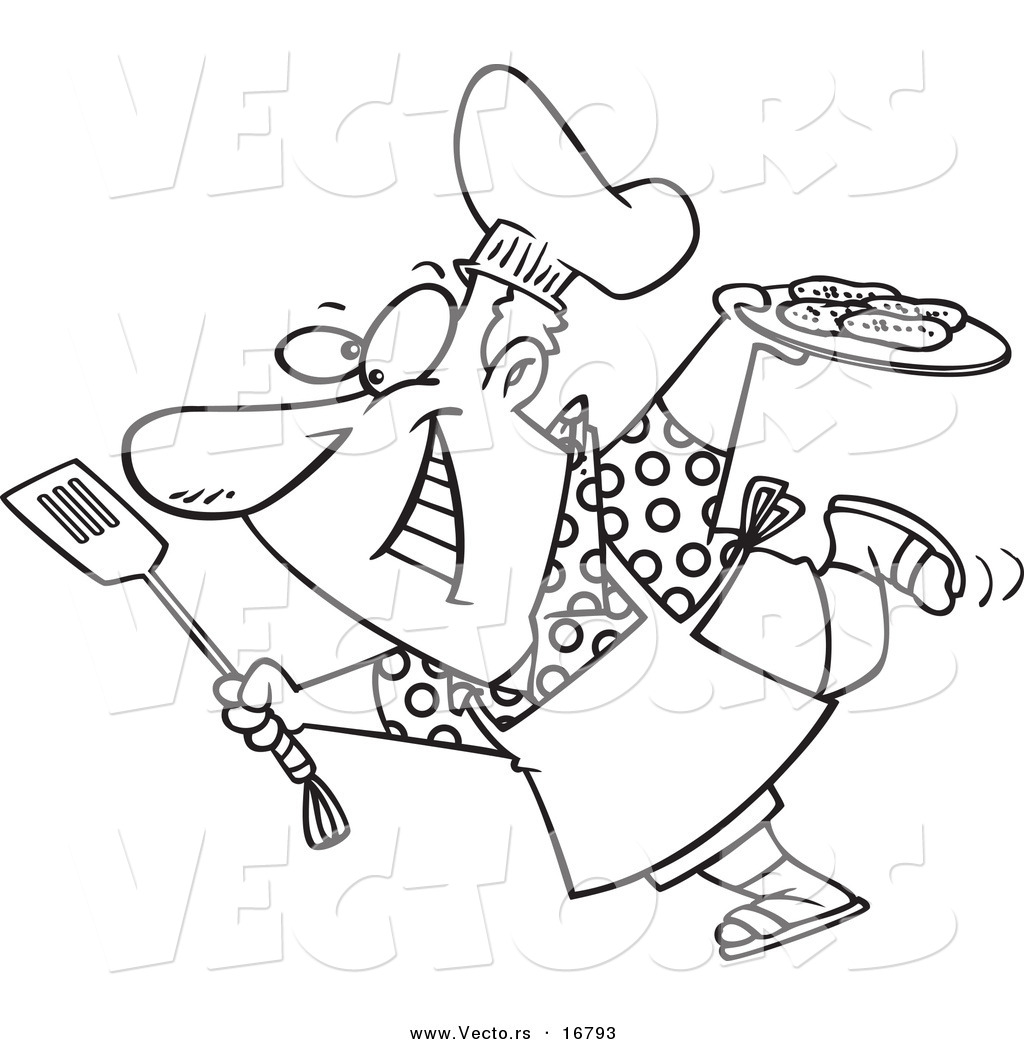 Vector Of A Cartoon Man Carrying A Plate Of Food To His Bbq 1024x1044 Vector Of A Cartoon Man Carrying A Plate Of Food To His Bbq