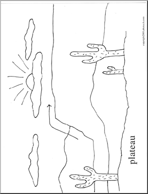 Coloring Page Landforms Plateau Geography Science 304x398 Coloring Page Landforms Plateau Geography Science