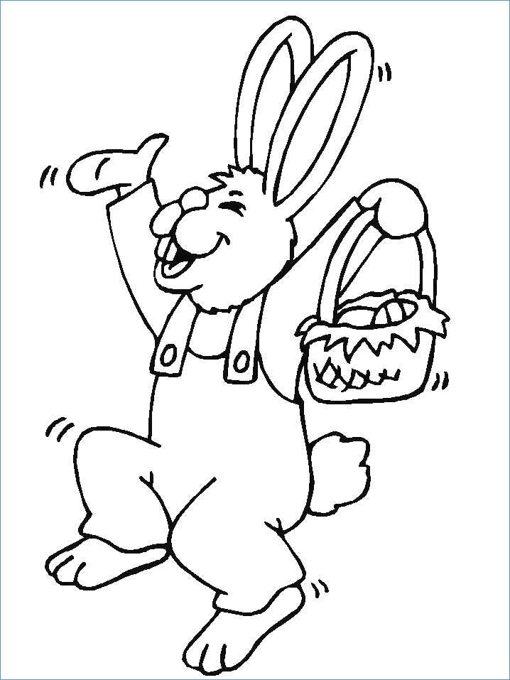 718x957 Cute Easter Bunny Play Coloring Pages