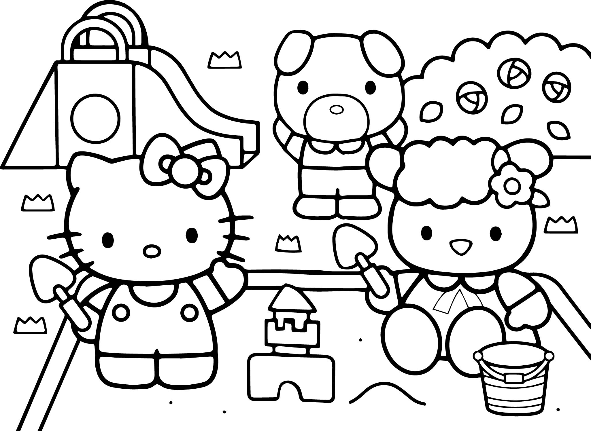 Hello Kitty At The Playground Coloring Page Wecoloringpage Tearing 2051x1497 Hello Kitty At The Playground Coloring Page Wecoloringpage Tearing
