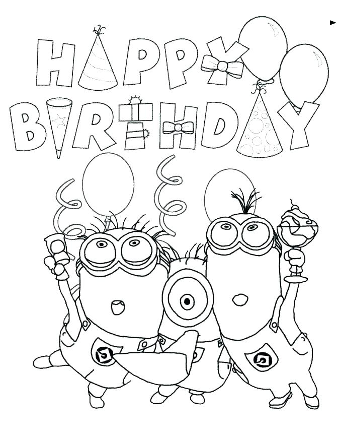 670x867 Coloring Pages Of Happy Birthday Happy Birthday Coloring Pages