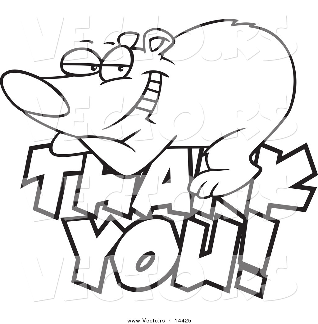 1024x1044 Vector Of A Cartoon Grateful Bear Resting On Thank You Text