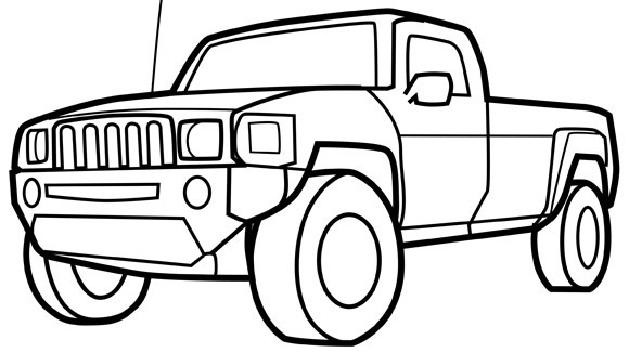 Drawn Truck Coloring Page 580x326 Drawn Truck Coloring Page