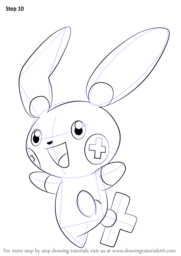 598x844 Learn How To Draw Plusle From Pokemon (Pokemon) Step By Step