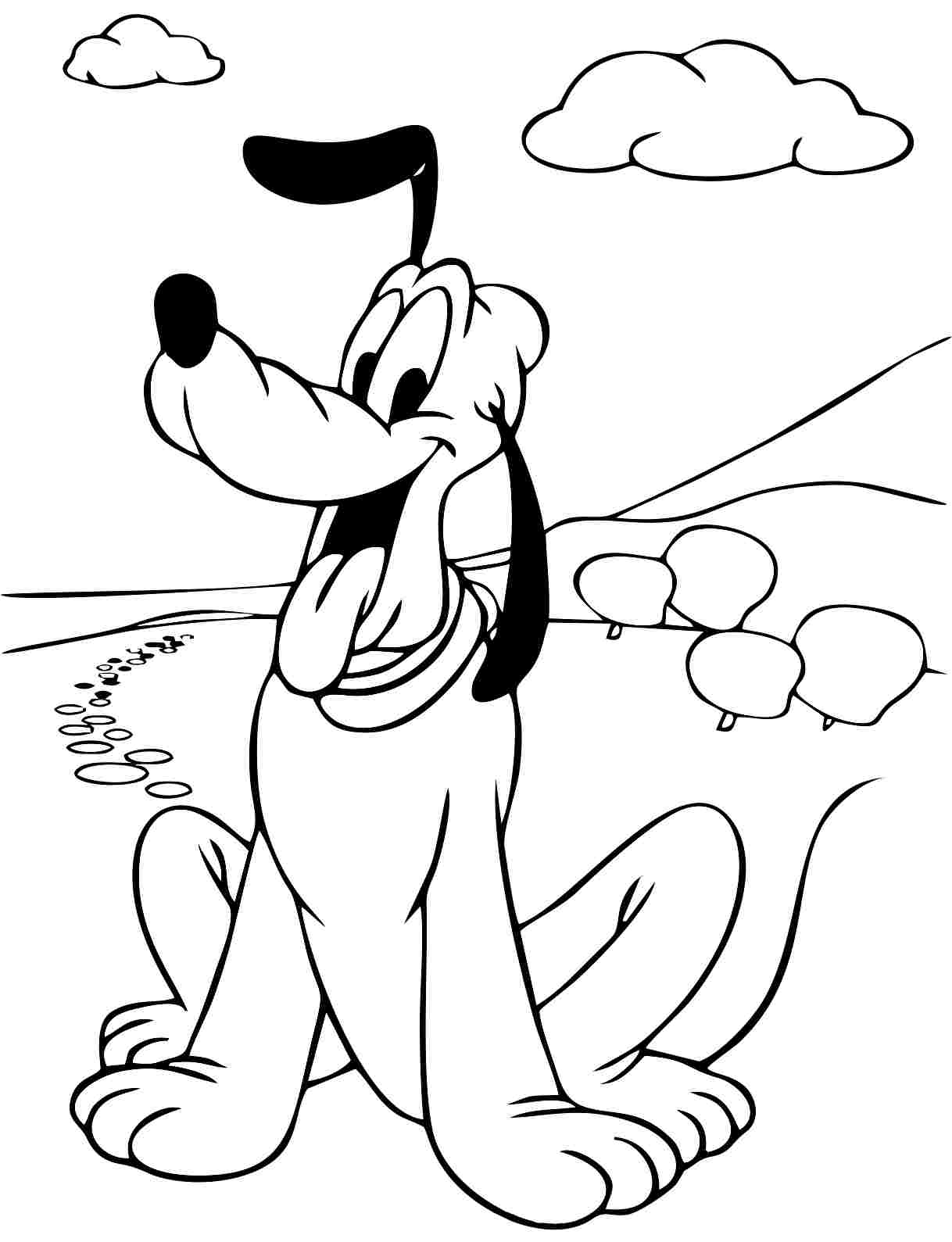 Disney Pluto Coloring Pages 1218x1589 Disney Pluto Coloring Pages