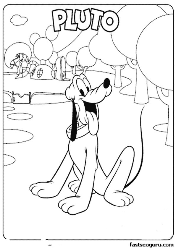 595x842 Mikey Mouse Camping Coloring Pluto Mickey Disney Pages Picture