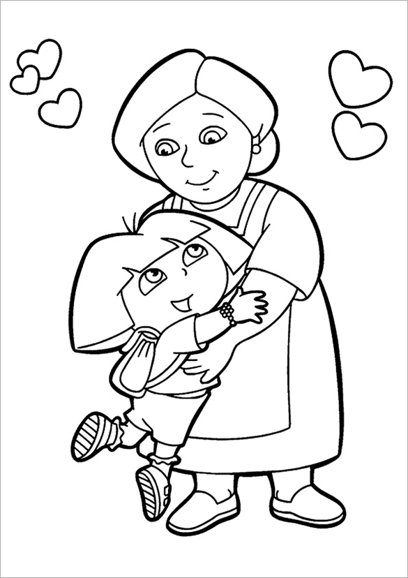 Dora Coloring Pages Free Printable Word, Pdf, Png, Jpeg, Eps 585x828 Dora Coloring Pages Free Printable Word, Pdf, Png, Jpeg, Eps