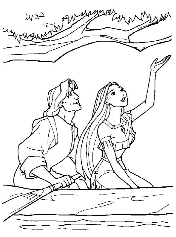 590x792 Pocahontas Date With John Smith Coloring Pages Disney