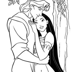 300x300 Happy Pocahontas And John Smith Coloring Page Happy Pocahontas