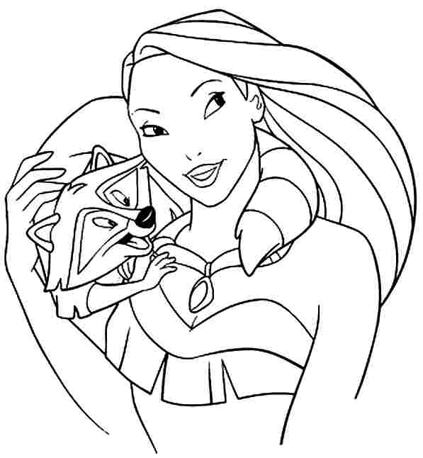597x646 Disney Princess Pocahontas Coloring Pages