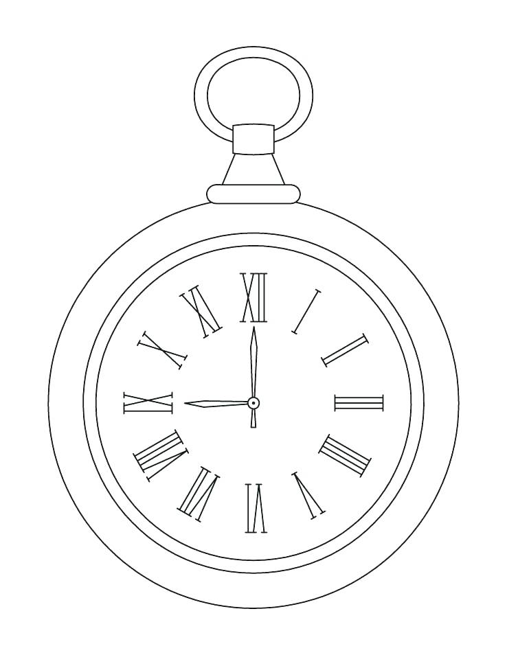 Clock Face Coloring Page Clock Coloring Page Pocket Clock Coloring 738x954 Clock Face Coloring Page Clock Coloring Page Pocket Clock Coloring