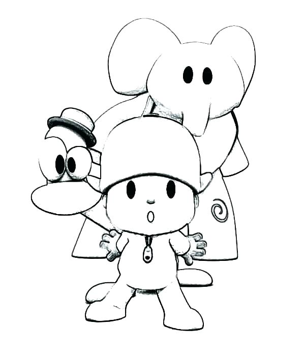 600x700 Pocoyo Coloring Pages And Best Friends Playing At Park Coloring