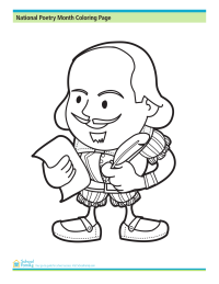 Poetry Month Coloring Page William Shakespeare Inglese 200x259 Poetry Month Coloring Page William Shakespeare Inglese