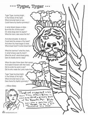 Tyger Tyger By William Blake Coloring Page Poem Books And Words 300x388 Tyger Tyger By William Blake Coloring Page Poem Books And Words