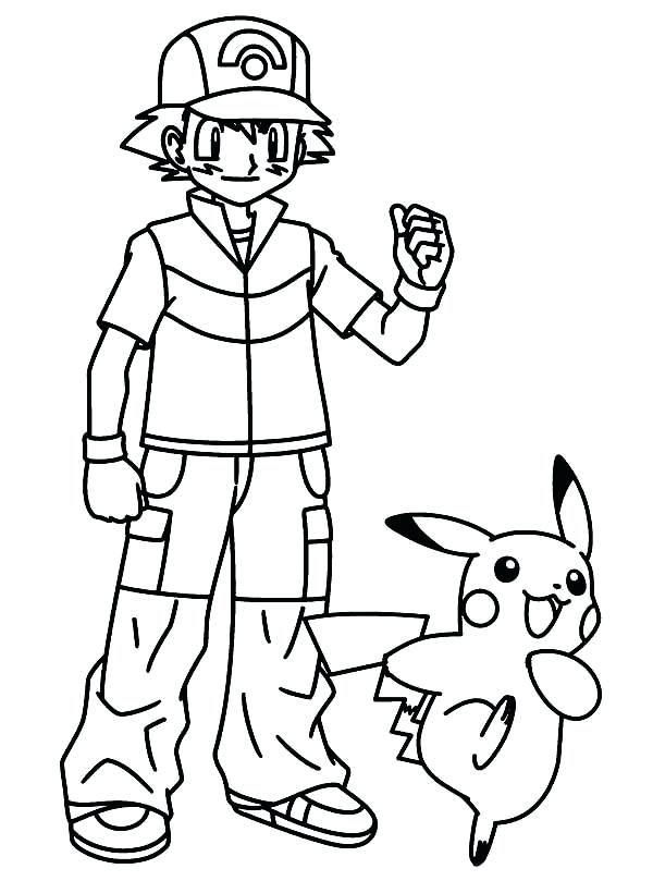 600x809 Pokemon Ash Coloring Pages