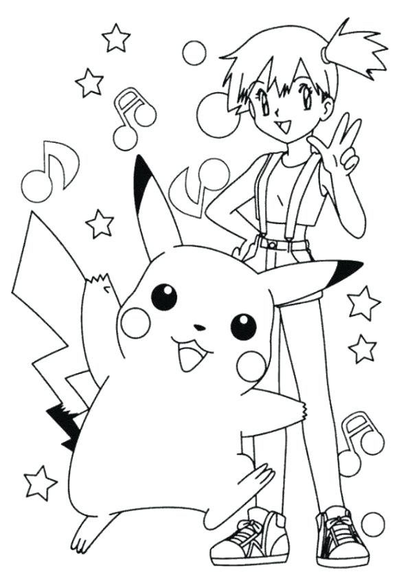 600x850 Ash Ketchum Coloring Pages And Misty Coloring Page Pokemon Ash