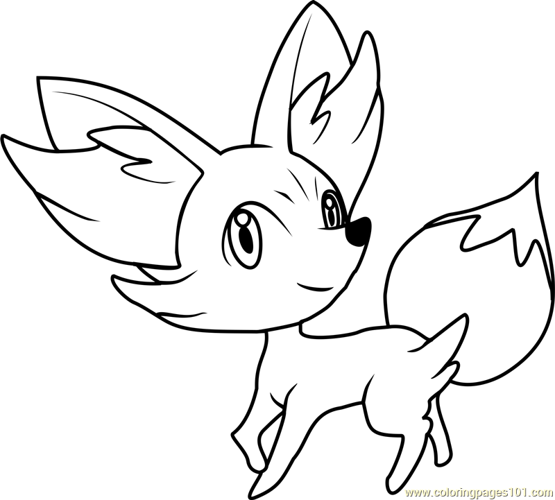 800x721 Fennekin Pokemon Coloring Page
