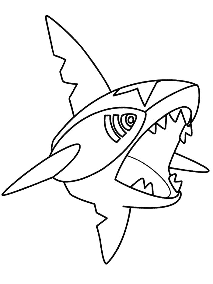 700x933 Sharpedo Pokemon Coloring Page Pokemon Para Colorear